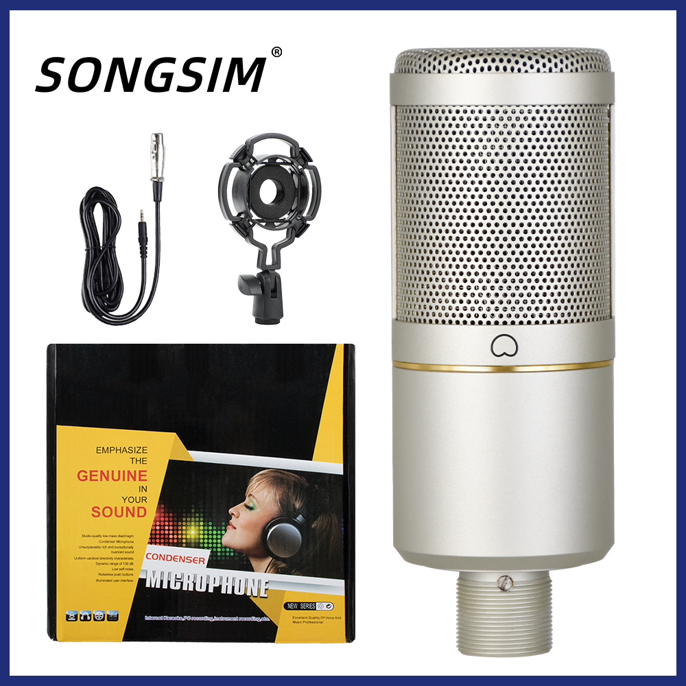 XLR Condenser Microphone, Professional Cardioid Studio Mic Kit with Boom Arm, Shock Mount, Pop Filter for Recording, Podcasting, Voice Over, Streaming, Home Studio, YouTube