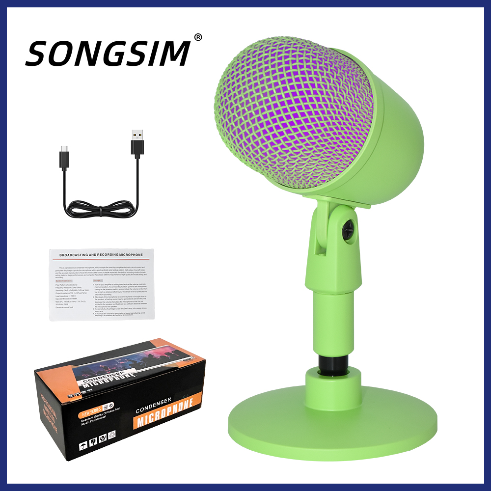 USB Microphone, Plug and Play Gaming Mic for PC, Mac, PS4/5, Podcast Microphone with RGB, Mute, Monitor, Noise Reduction, Volume Gain, Great for Recording, Streaming