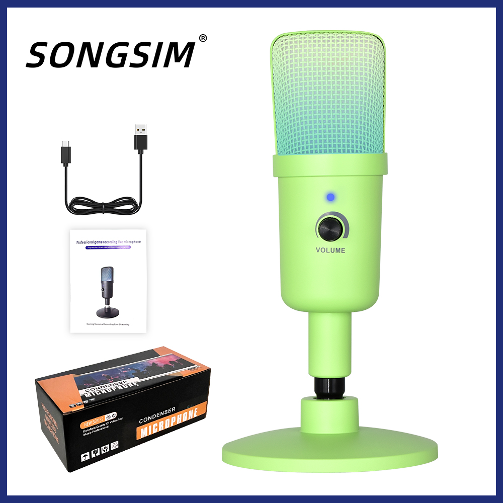 RGB USB Condenser Microphone for Gaming, Podcast & Streaming for PC, PS5, PS4, MAC, Laptops. Touch Mute - Gain Knob - Monitoring - Controllable RGB - PC Gaming Mic with Desk Stand