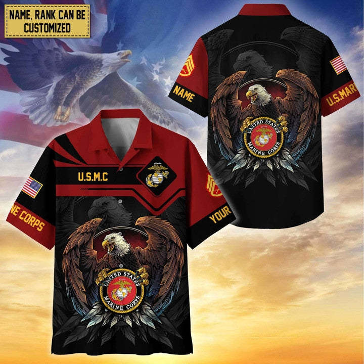 Premium Personalized Proudly Served Veterans Hawaiian Shirt - FaceSocksUSA