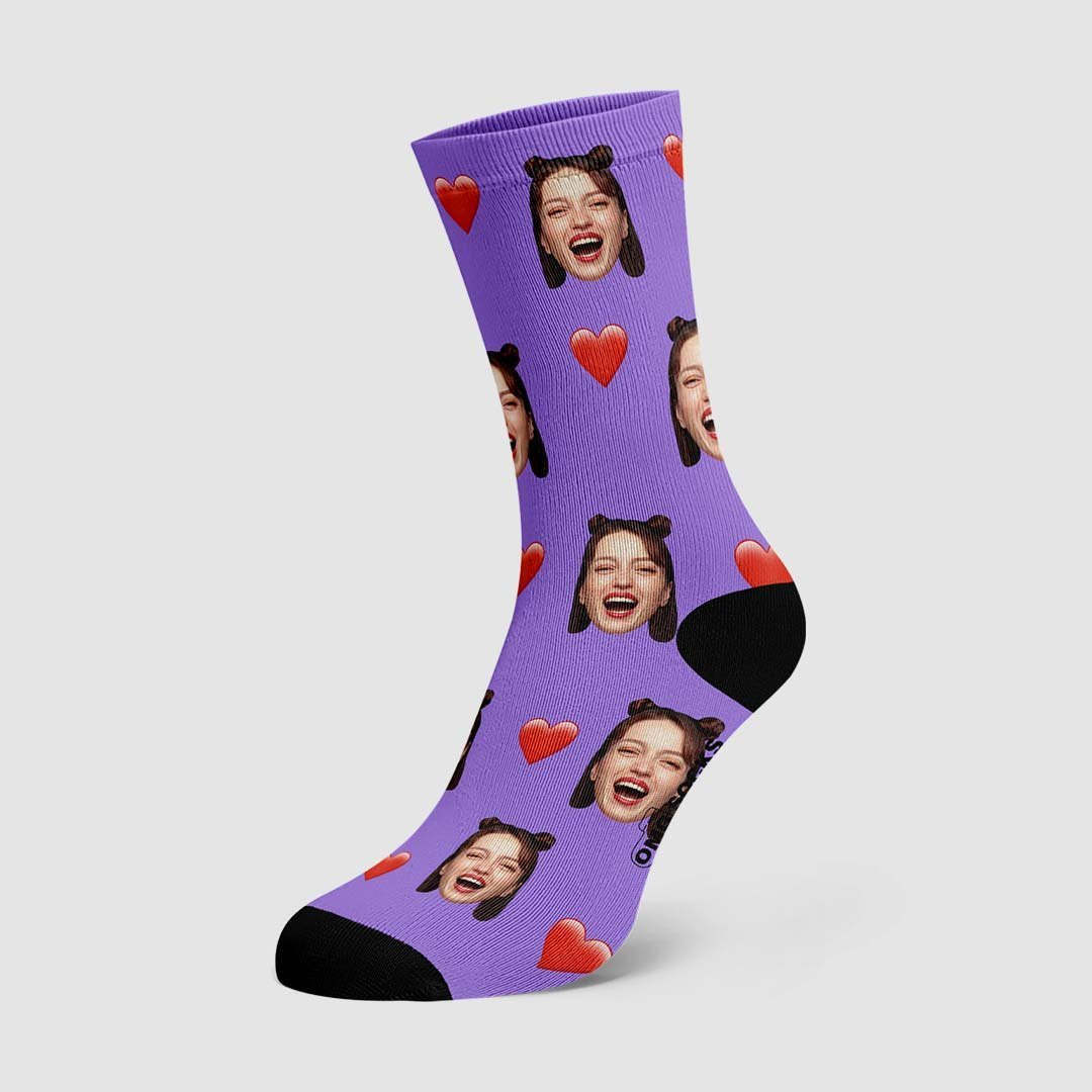Custom Heart Socks-FaceSocksUSA