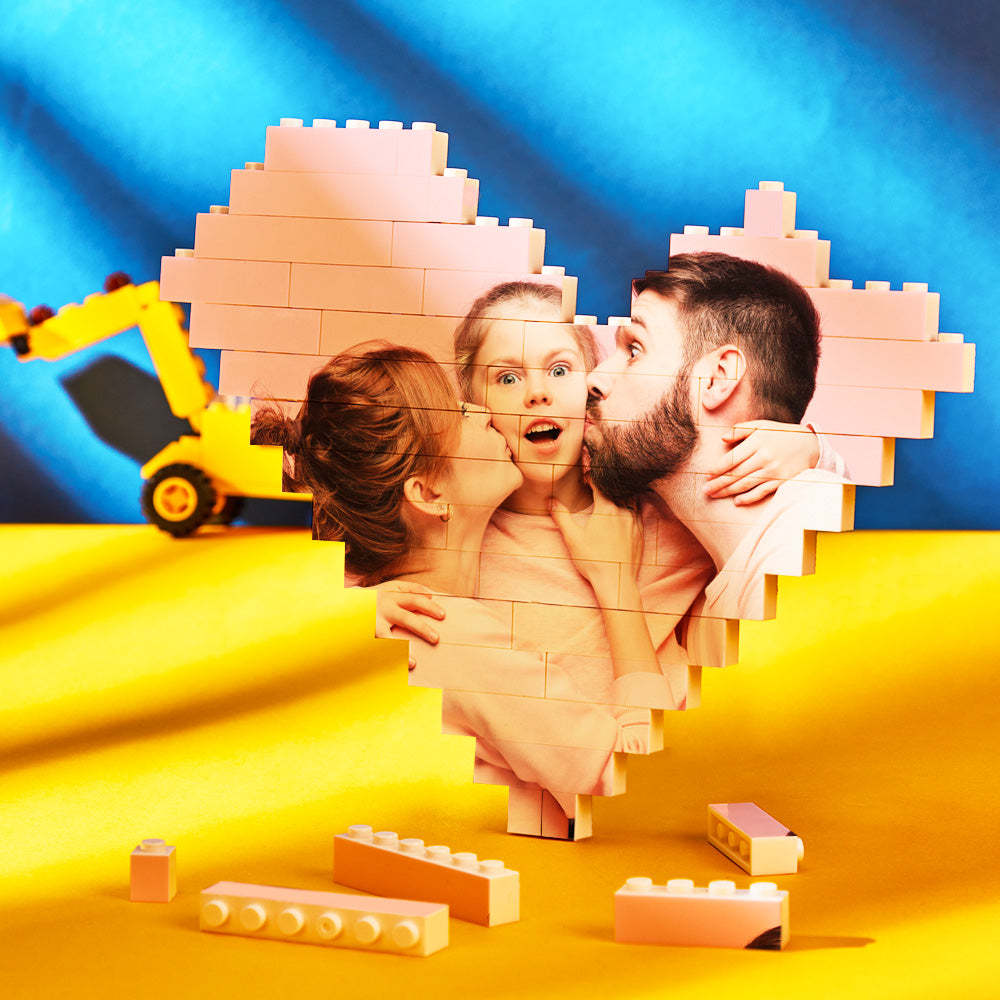 Custom Music Code Building Block Puzzle Personalized Photo Brick Heart Shape - FaceSocksUsa