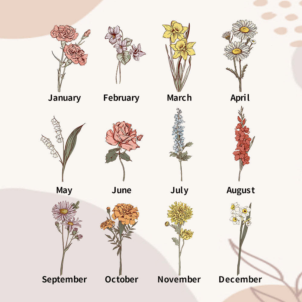 Personalized Birth Flower Bouquet Sweatshirt Custom Birth Flower Hoodie Gifts for Her	 - FaceSocksUSA