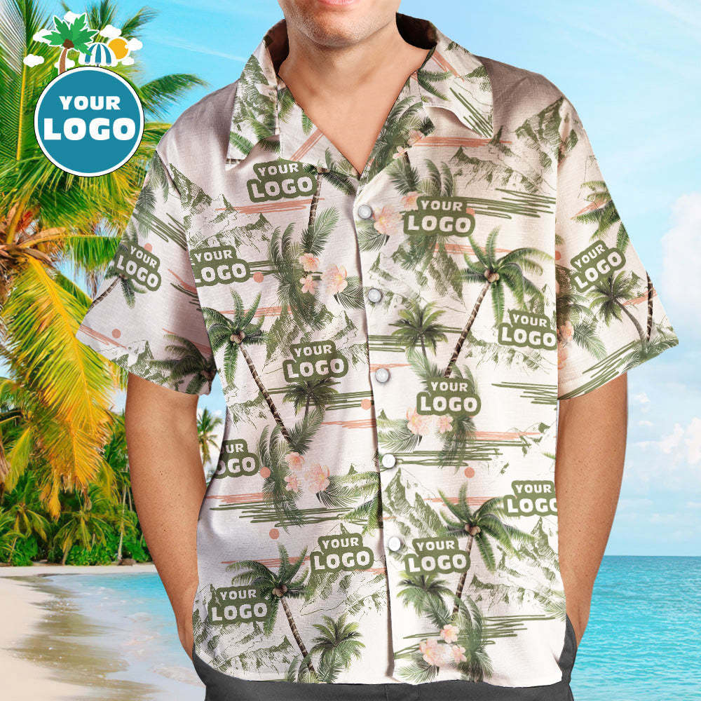 Custom Face Personalized Hawaiian Shirt All Over Print Coconut Tree - FaceSocksUSA