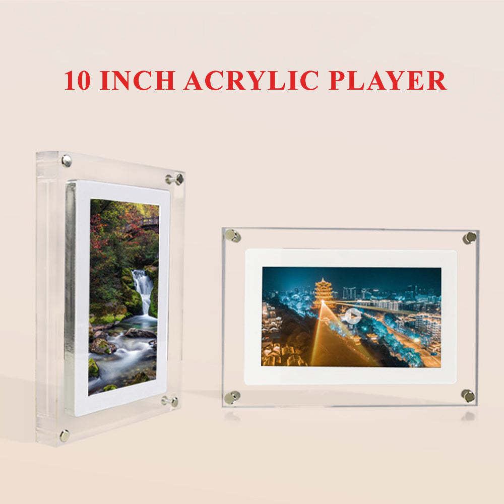 Digital Photo Frame Acrylic Transparent Video Player Gift Home Desktop Table Dynamic Electronic Photo Album - FaceSocksUSA