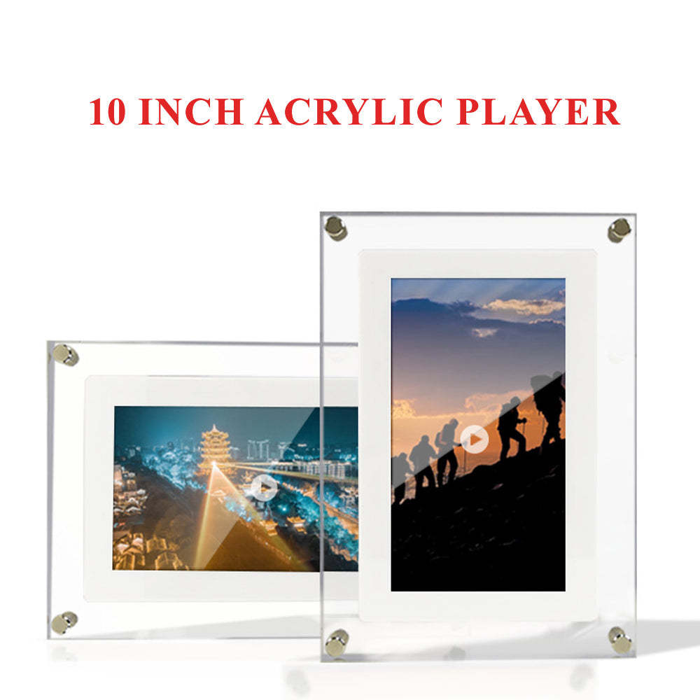 Digital Photo Frame Acrylic Transparent Video Player Gift Home Desktop Table Dynamic Electronic Photo Album - FaceSocksUSA