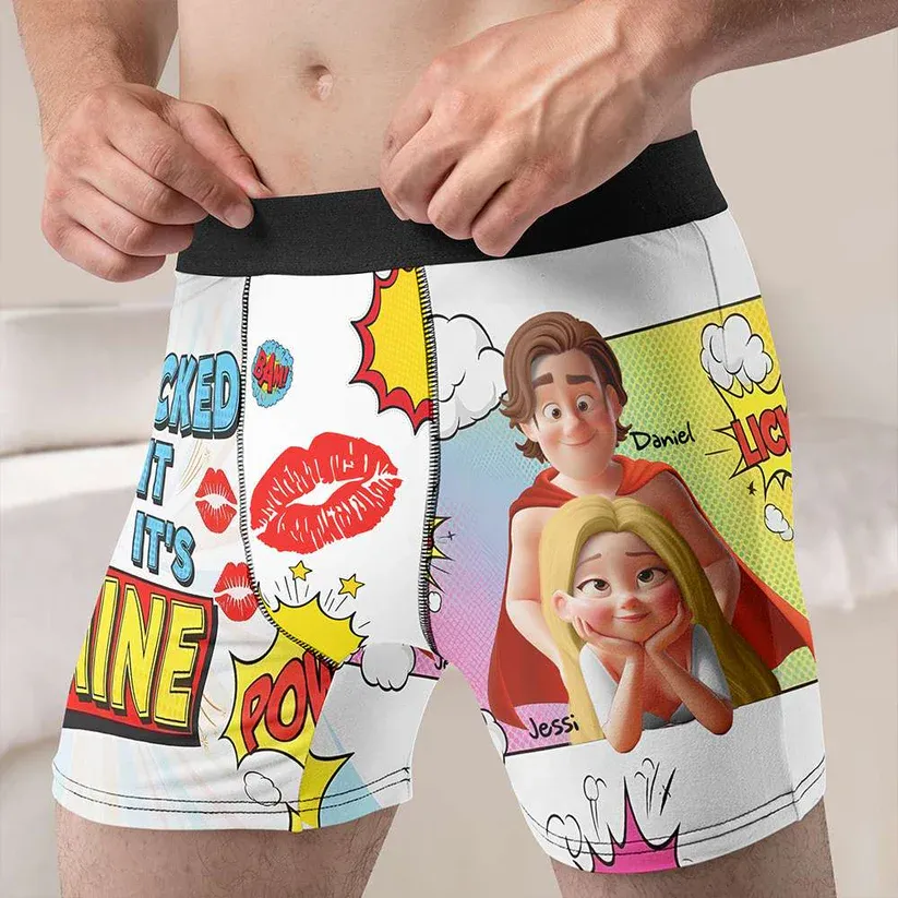Spicy Couple Men's Boxers - Personalized Gifts For Him