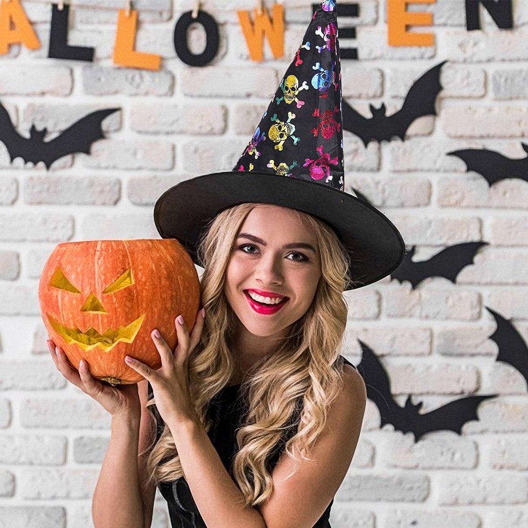 Halloween Wizard Hat Ghost Festival Dress Up Gift - Spider Web - FaceSocksUSA
