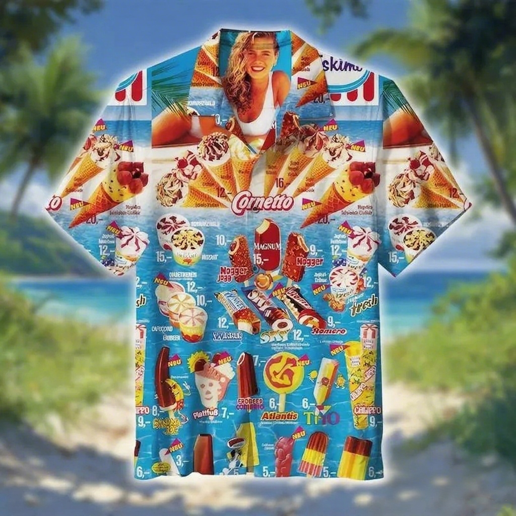 Oh, Those Old Summers, Those Old Ice Creams Hawaiian Shirt Summer, Ice Cream Men's Hawaiian Shirt, Ice Cream Beach, Beach Shirt