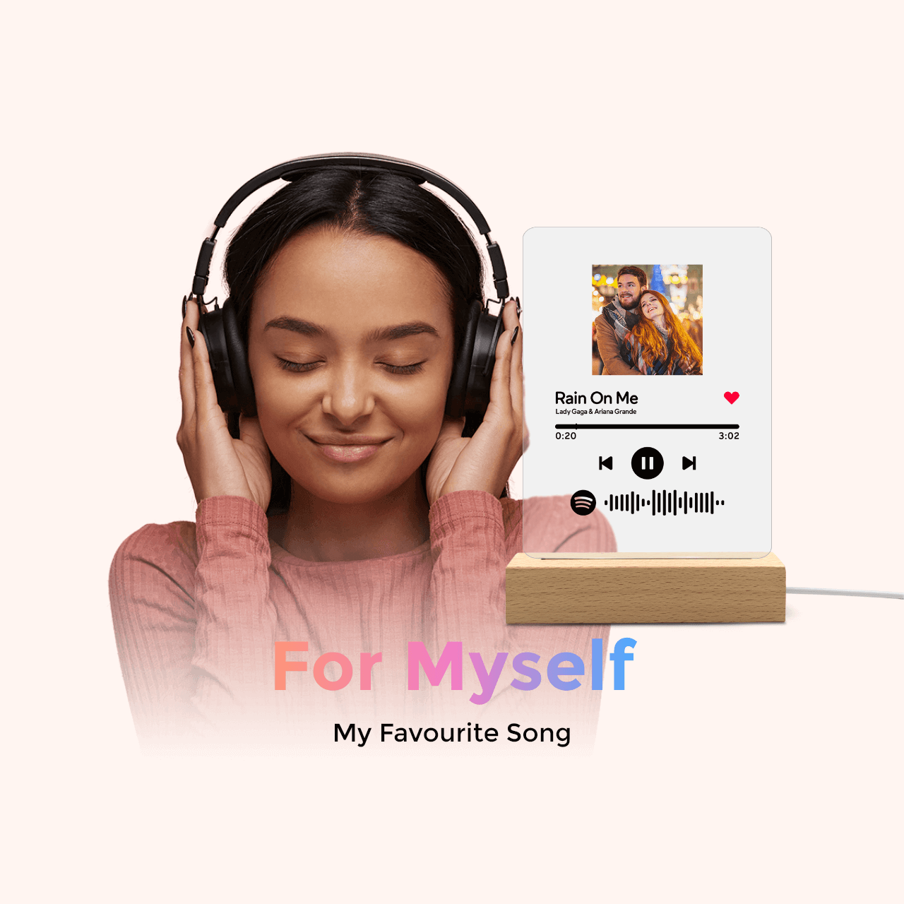 Spotify Glass Custom Photo Scannable Music Plaque Best Gift for Yourself - FaceSocksUSA
