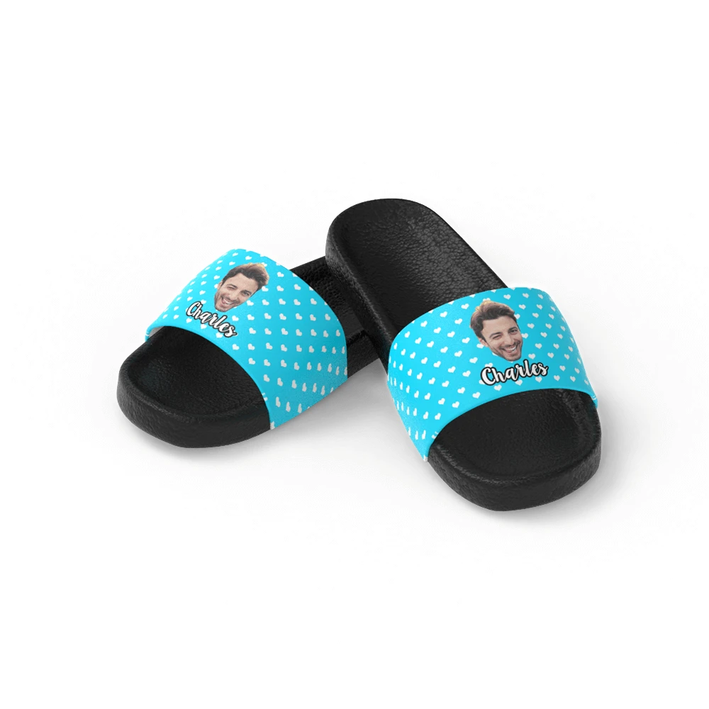 Custom Photo And Text Men's Slide Sandal-FaceSocksUSA