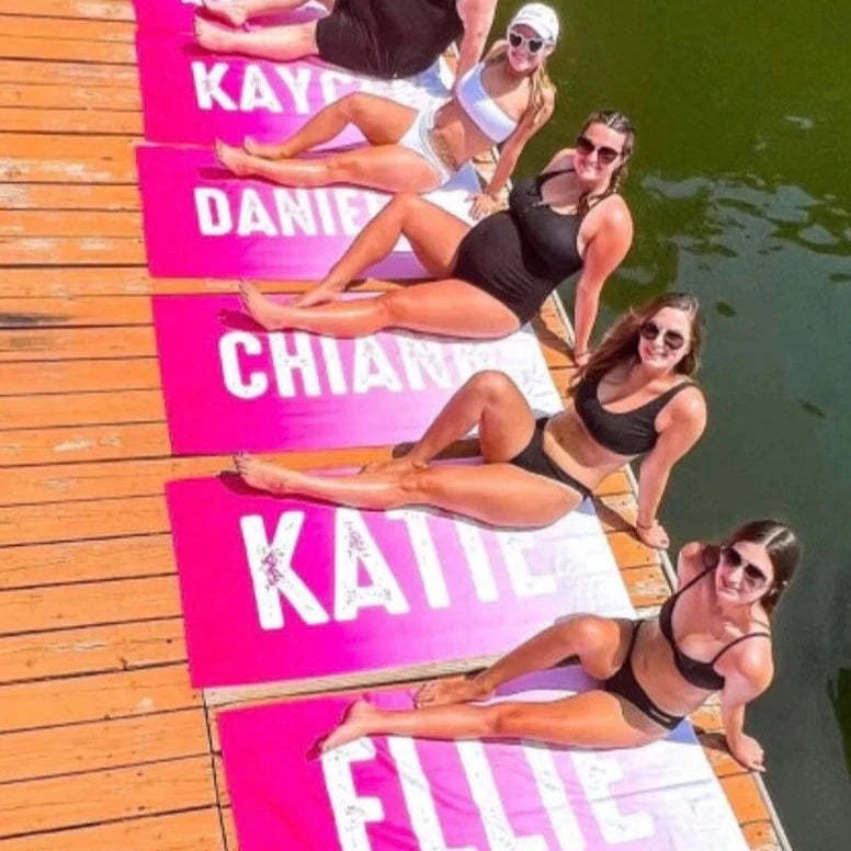 Solid Bold Font Style Personalized Beach Towel Personalized Name Bath Towel Custom Pool Towel Beach Towel With Name Outside Birthday Gift - GiftLab