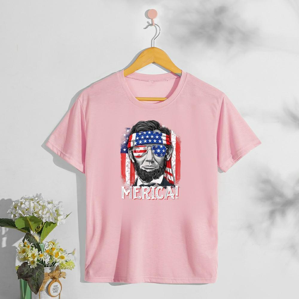 Independence day Merica Lincoln shirt drinking like lincoln 4th of July T-Shirt-FaceSocksUSA