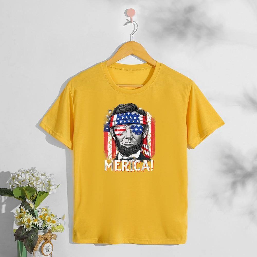 Independence day Merica Lincoln shirt drinking like lincoln 4th of July T-Shirt-FaceSocksUSA