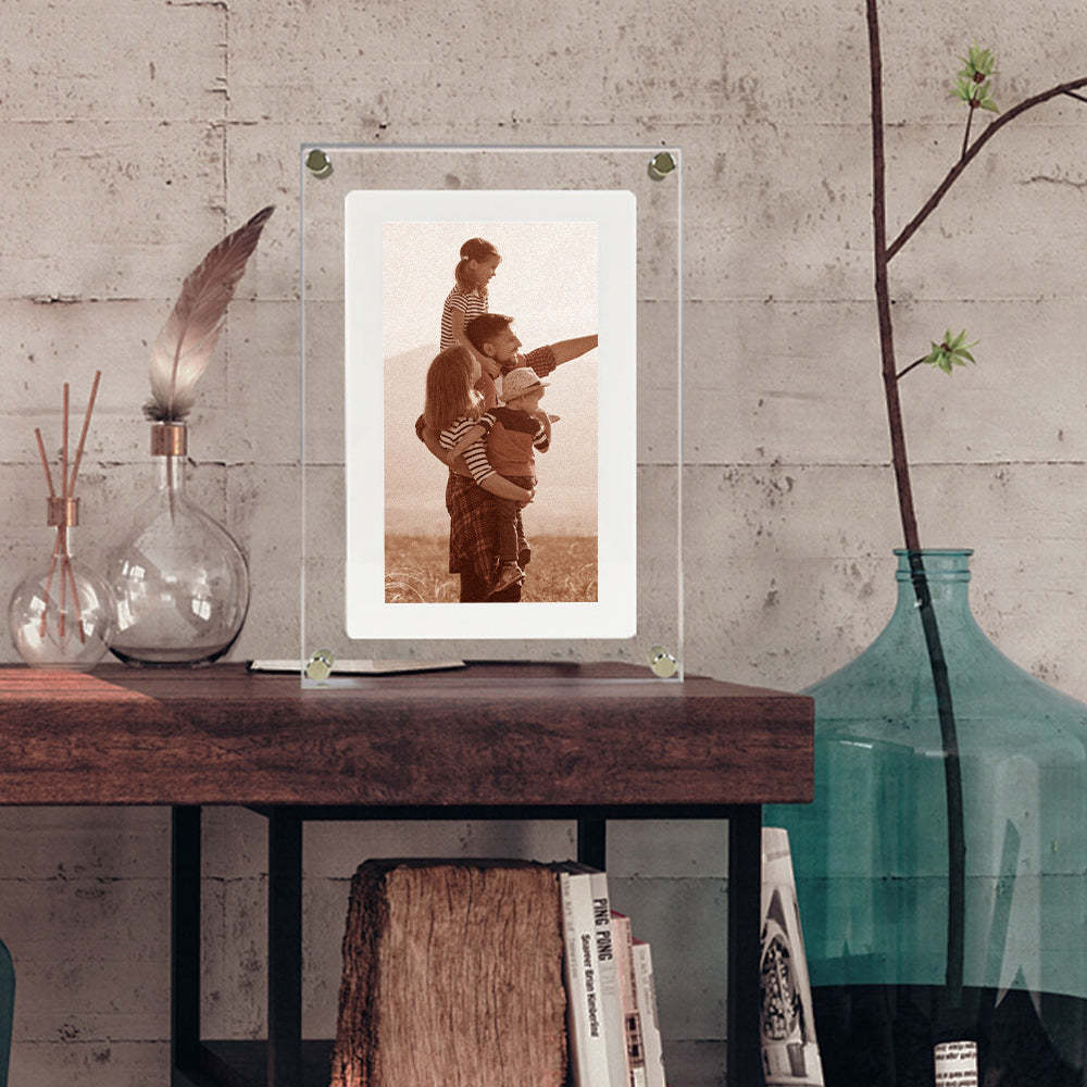 Digital Photo Frame Acrylic Transparent Video Player Gift Home Desktop Table Dynamic Electronic Photo Album - FaceSocksUSA
