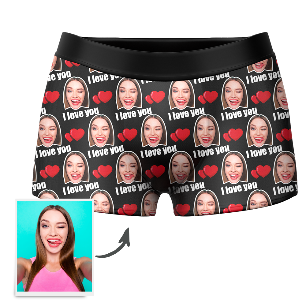 Custom Love Boxer Shorts-FaceSocksUSA