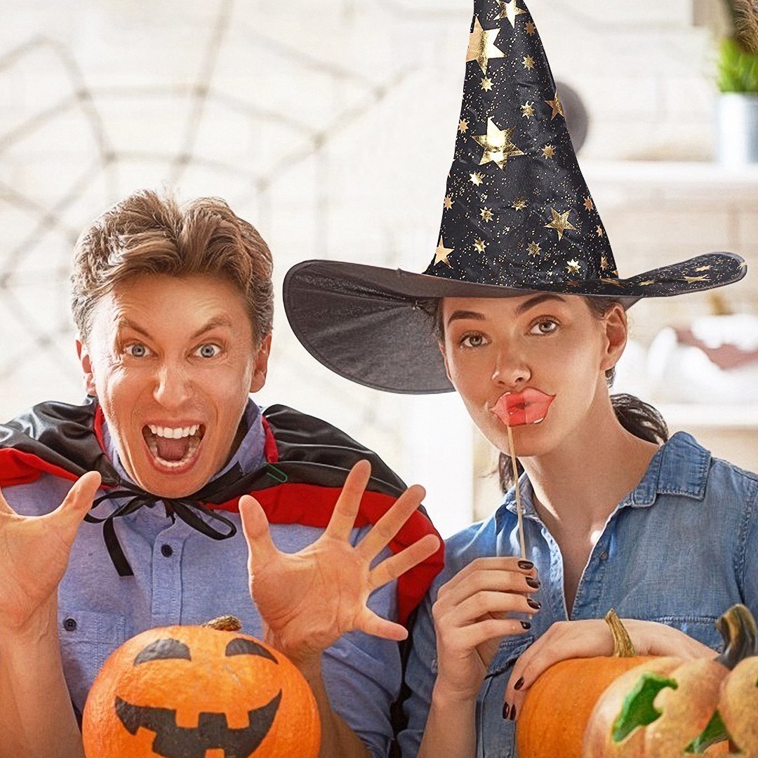 Halloween Wizard Hat Ghost Festival Dress Up Gift - Spider Web - FaceSocksUSA
