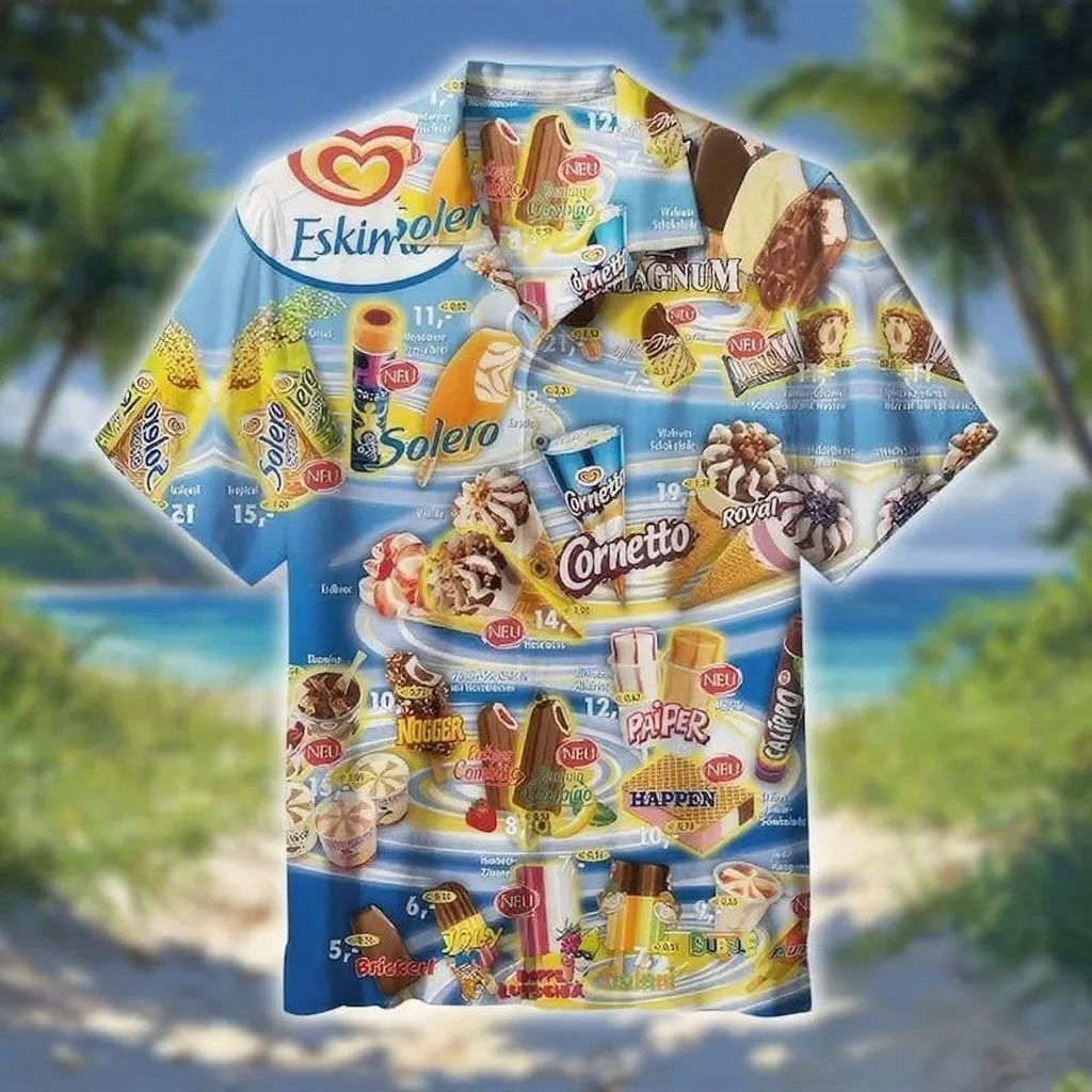 Oh, Those Old Summers, Those Old Ice Creams Hawaiian Shirt Summer, Ice Cream Men's Hawaiian Shirt, Ice Cream Beach, Beach Shirt