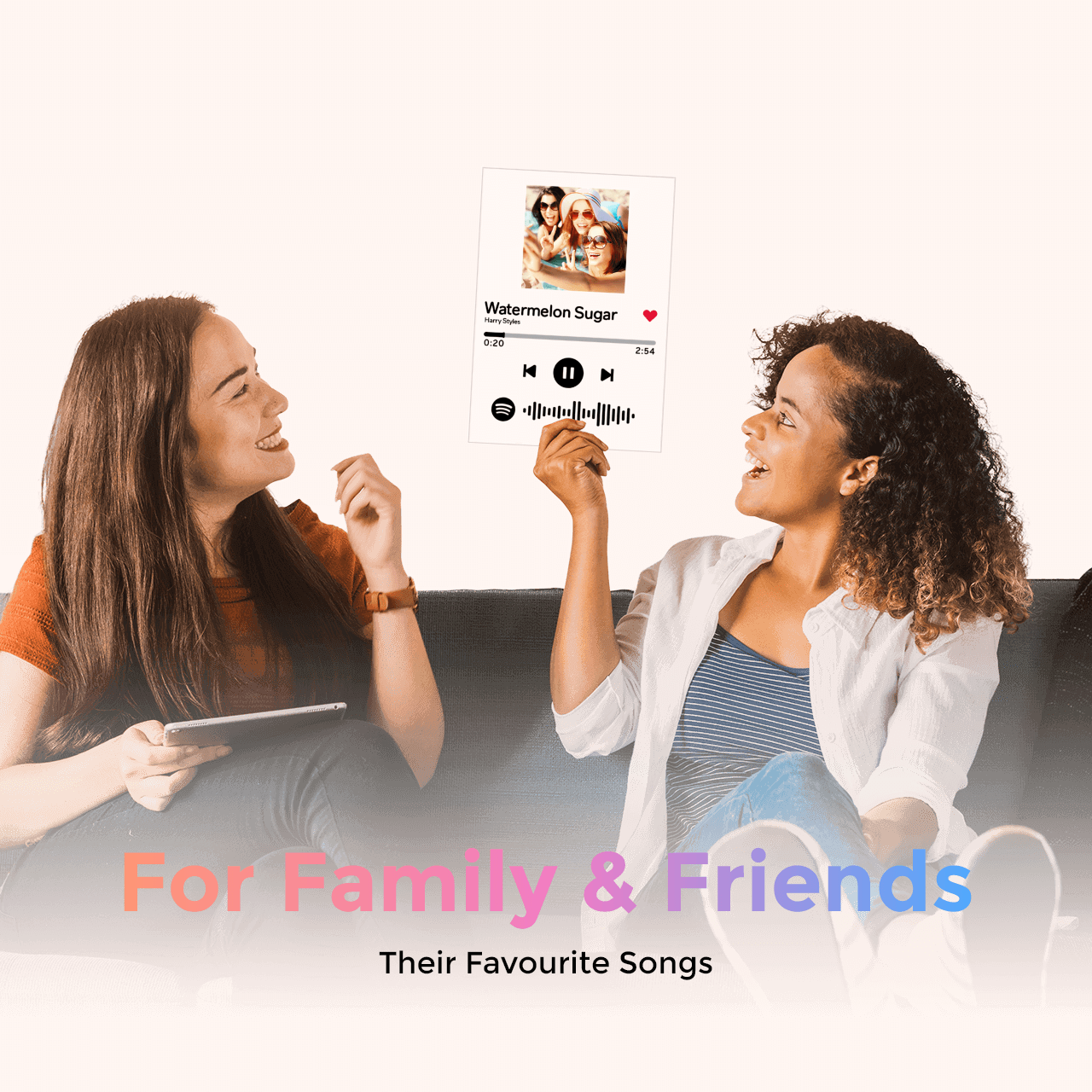 Spotify Glass Custom Photo Scannable Music Plaque Best Gift for Yourself - FaceSocksUSA