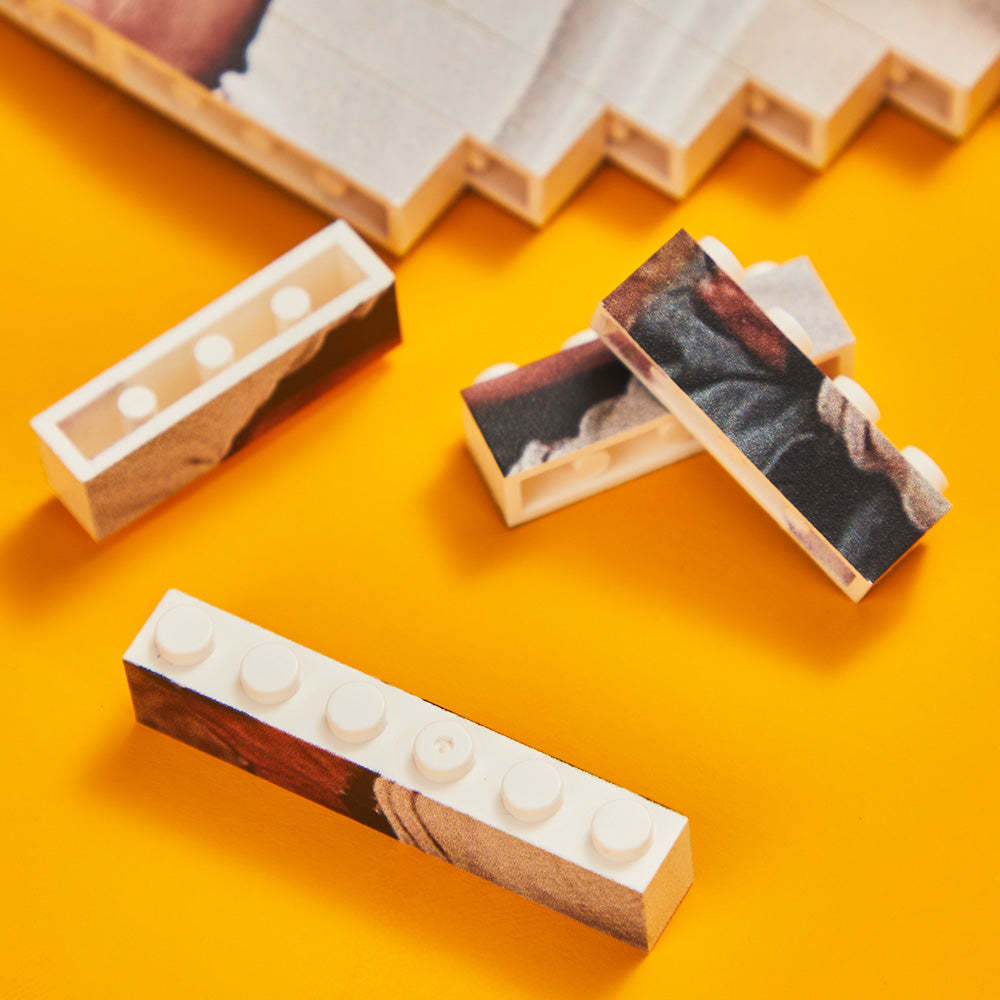 Personalized Building Brick Heart Custom Photo Block Toy Home Decor	 - FaceSocksUSA