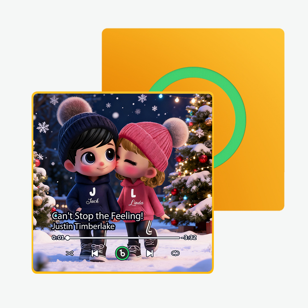 Custom Kissing Couple Christmas Gifts Music Fridge Magnet