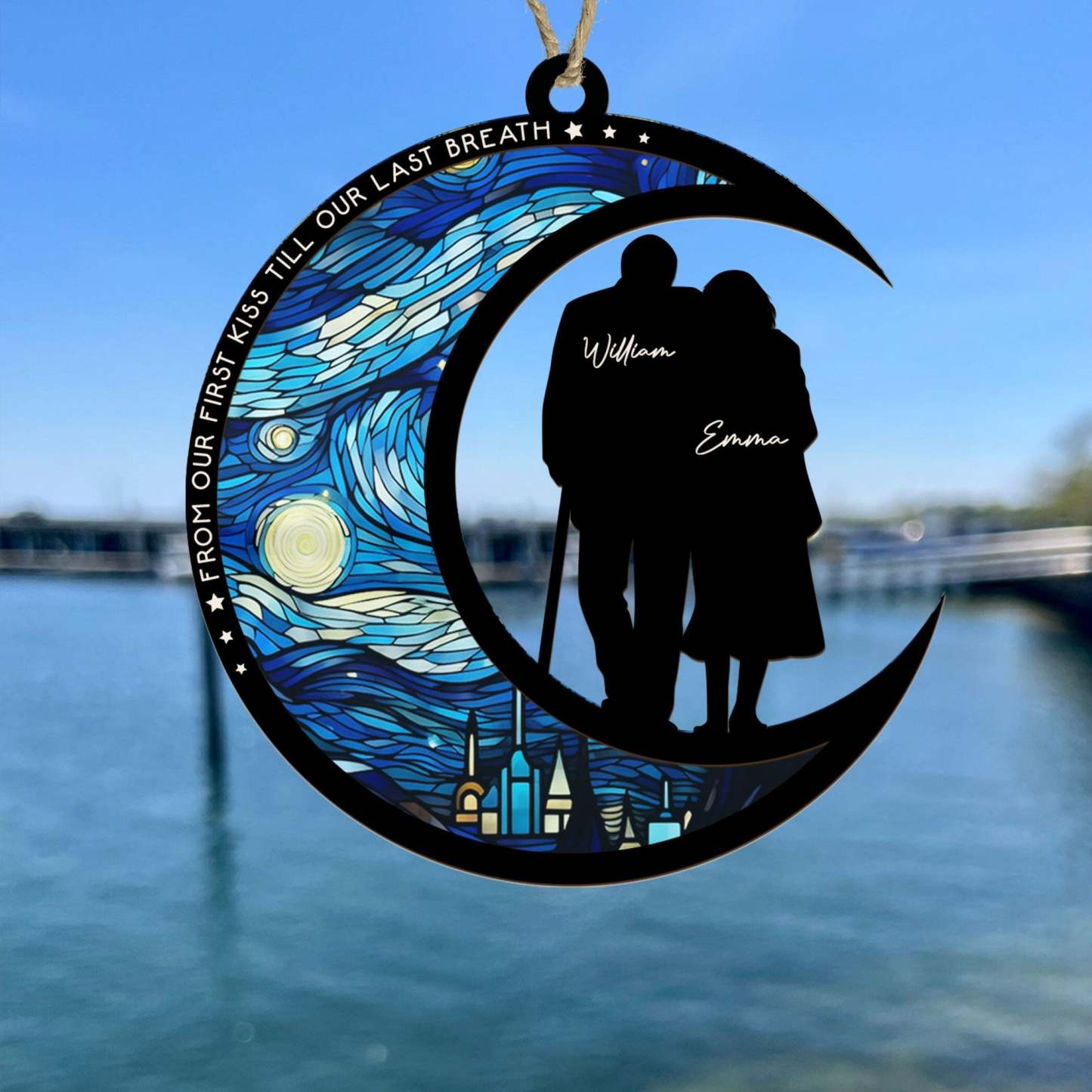 From Our First Kiss Till Our Last Breath - Personalized Suncatcher Ornament - FaceSocksUSA