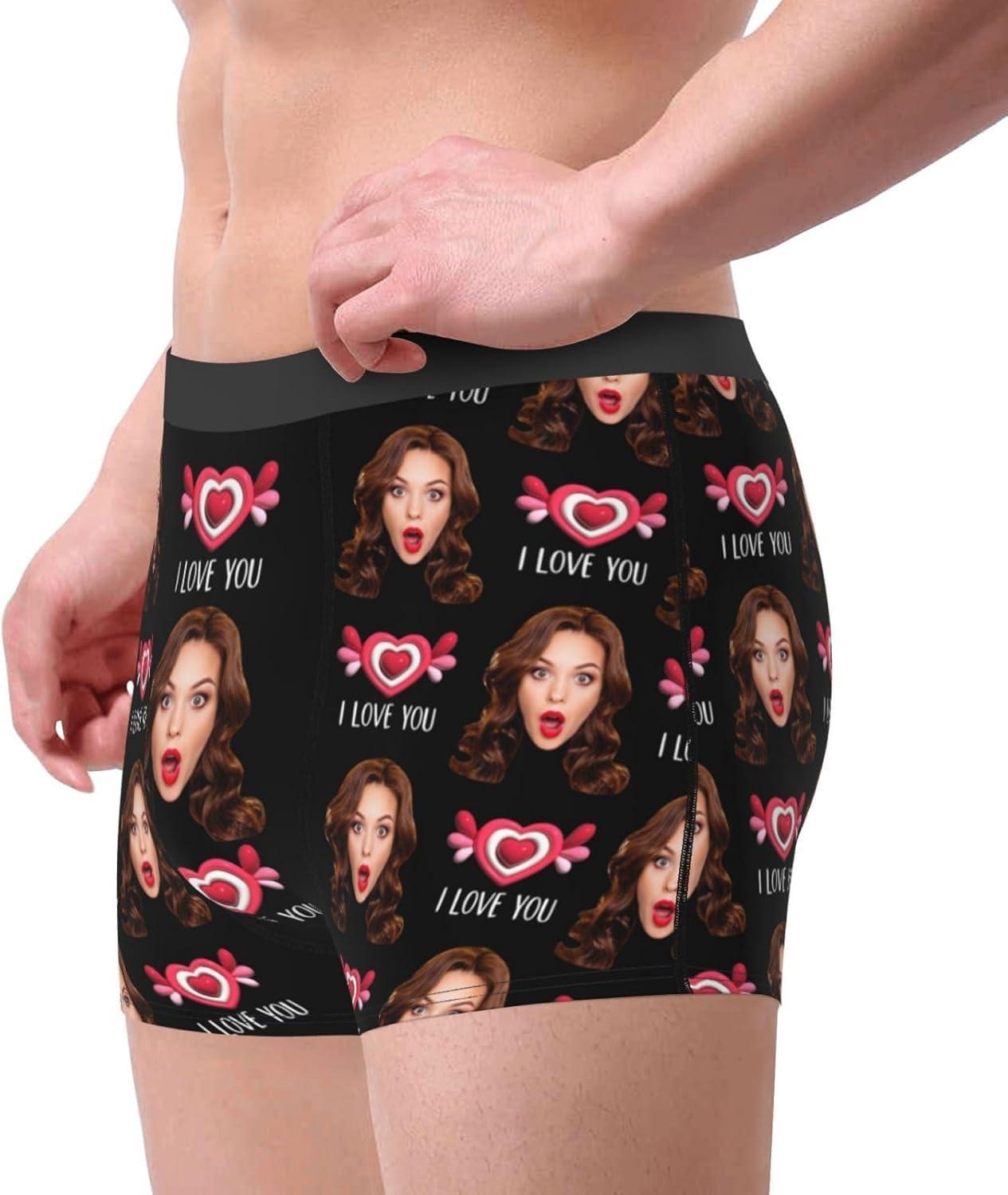 Personalized Face Boxers Briefs Custom Underwear Custom Wife Face Printed Photo Boxer - FaceSocksUSA