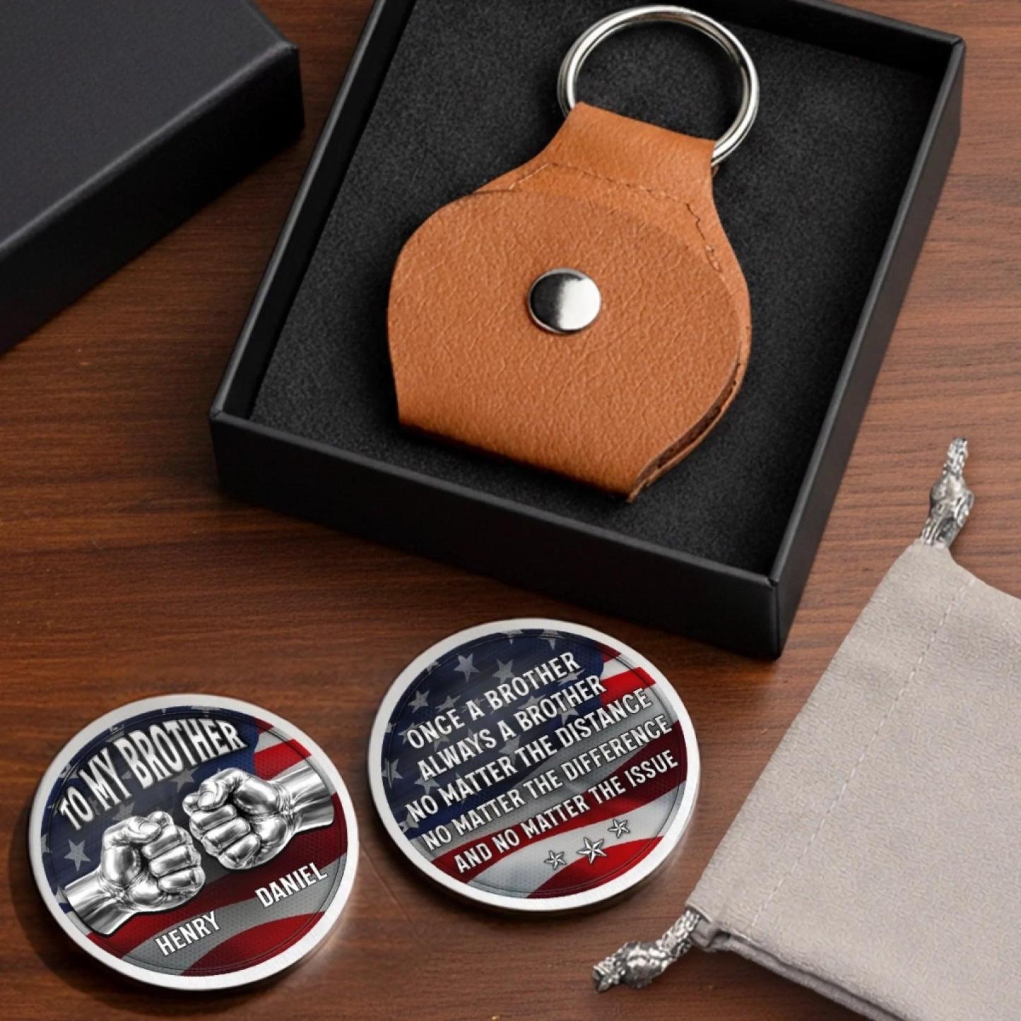 Custom Pocket Hug - Personalized America 250th Anniversary Gifts For Brother - Brotherhood That Never Breaks - FaceSocksUSA