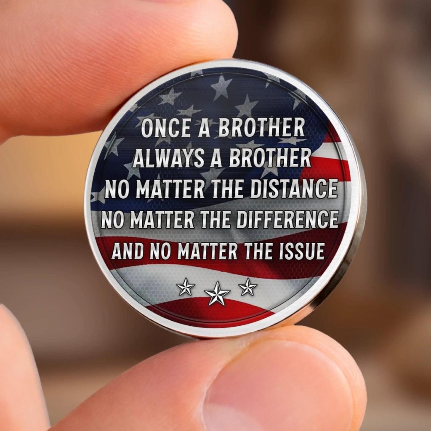 Custom Pocket Hug - Personalized America 250th Anniversary Gifts For Brother - Brotherhood That Never Breaks - FaceSocksUSA