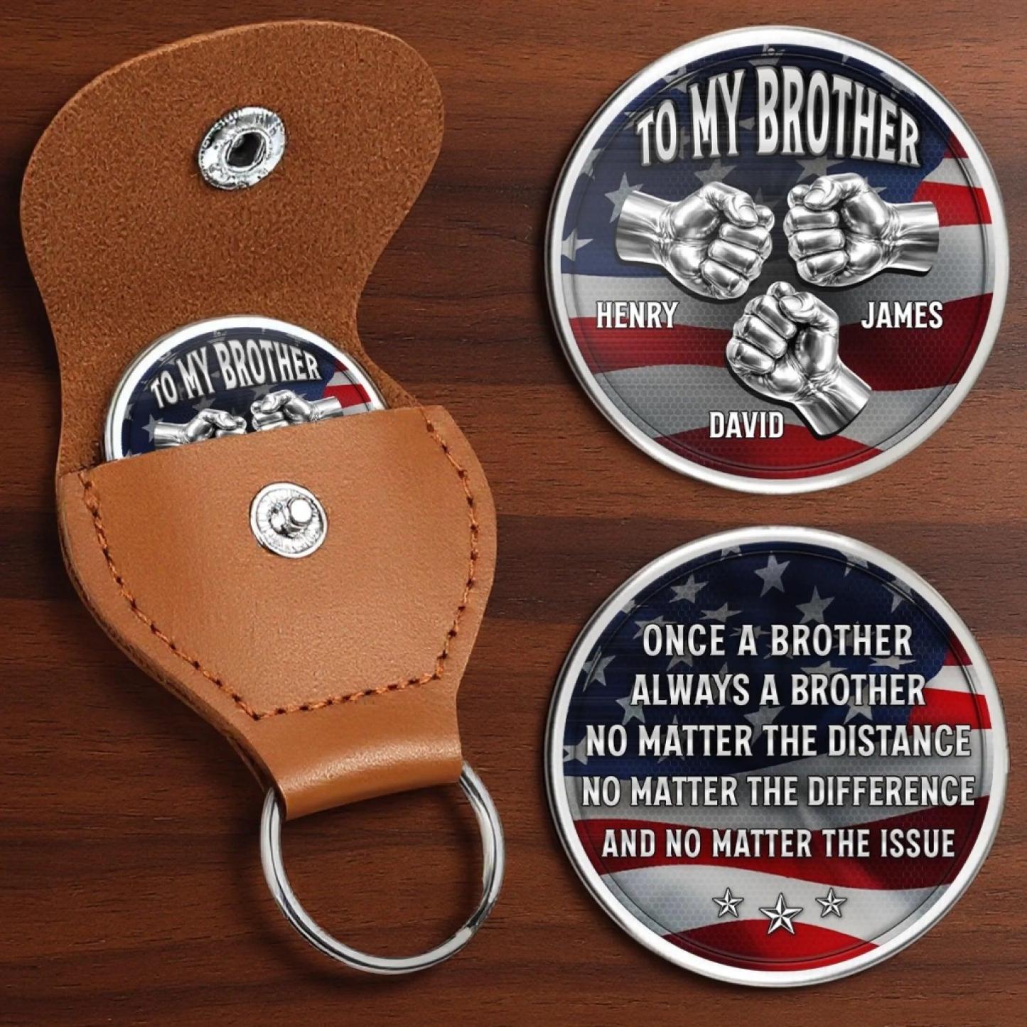 Custom Pocket Hug - Personalized America 250th Anniversary Gifts For Brother - Brotherhood That Never Breaks - FaceSocksUSA