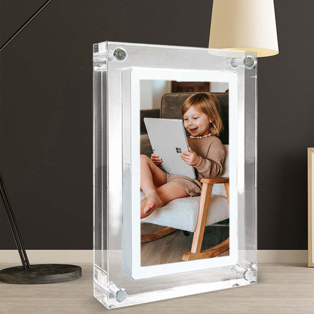 Digital Photo Frame Acrylic Transparent Video Player Gift Home Desktop Table Dynamic Electronic Photo Album - FaceSocksUSA