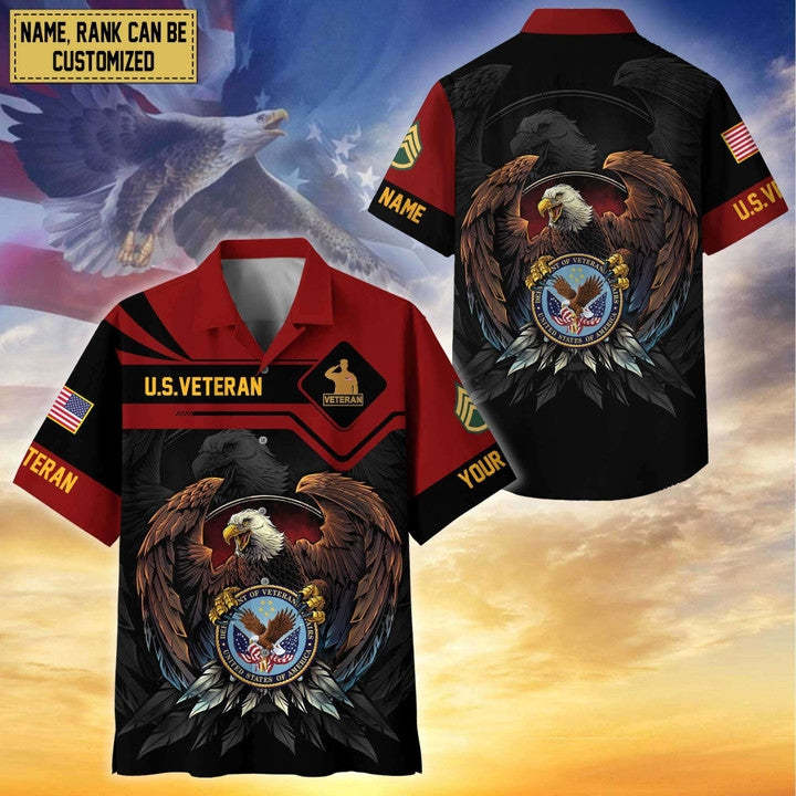 Premium Personalized Proudly Served Veterans Hawaiian Shirt - FaceSocksUSA