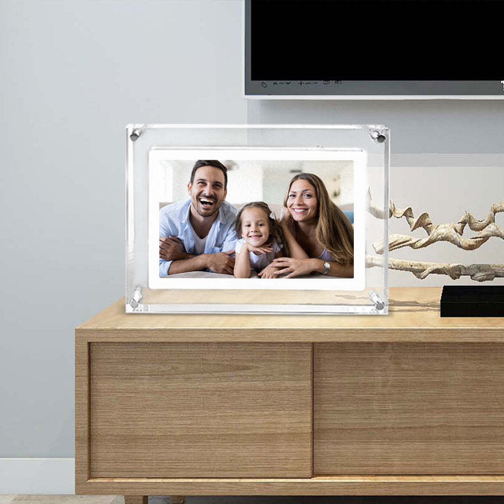 Digital Photo Frame Acrylic Transparent Video Player Gift Home Desktop Table Dynamic Electronic Photo Album - FaceSocksUSA