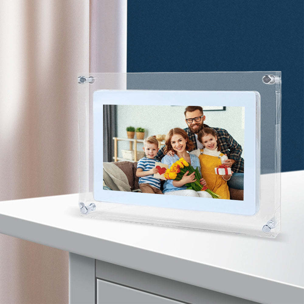 Digital Photo Frame Acrylic Transparent Video Player Gift Home Desktop Table Dynamic Electronic Photo Album - FaceSocksUSA