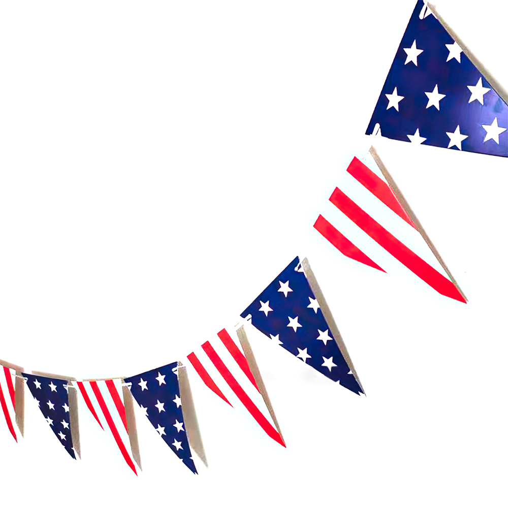 American Independence Day Party Celebration Decoration Pennant Pull Flower Banner-FaceSocksUSA