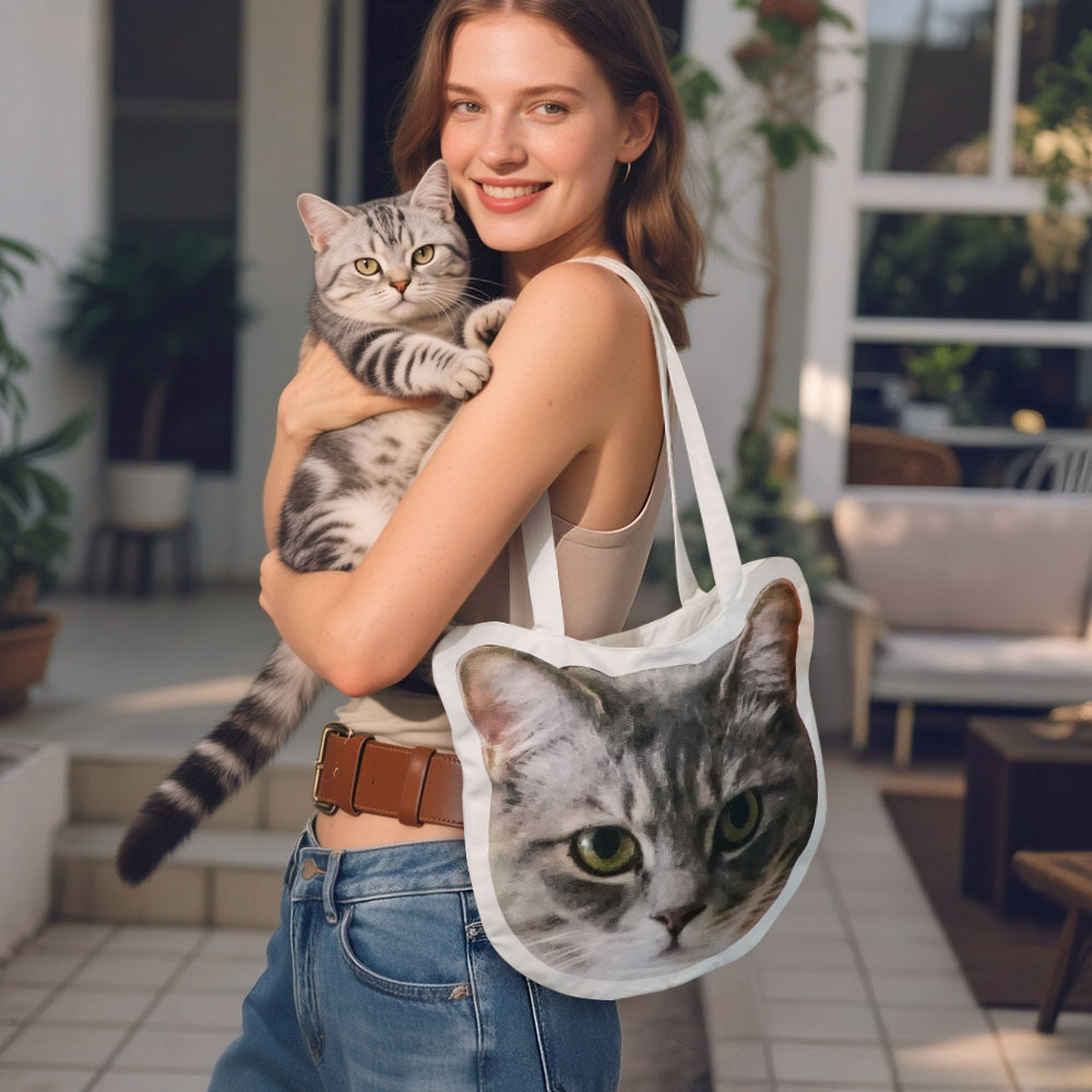 Custom Pet Face Tote Bag