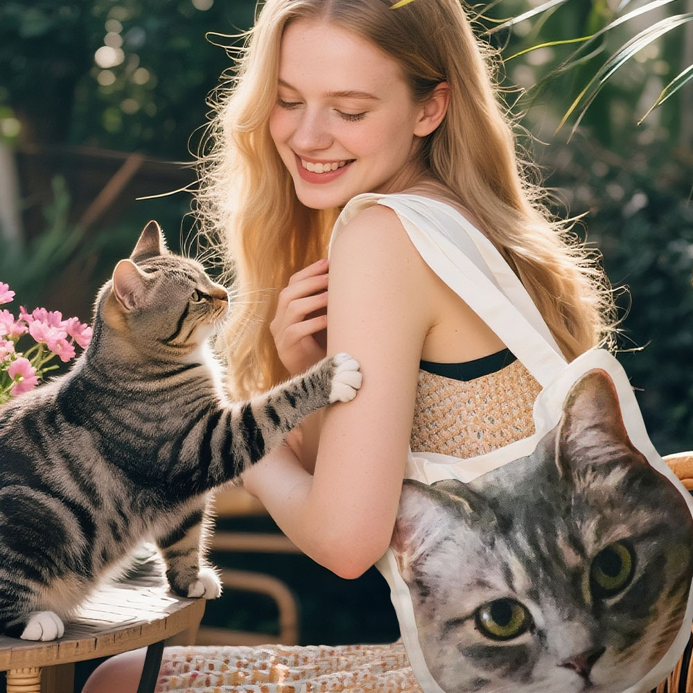 Custom Pet Face Tote Bag