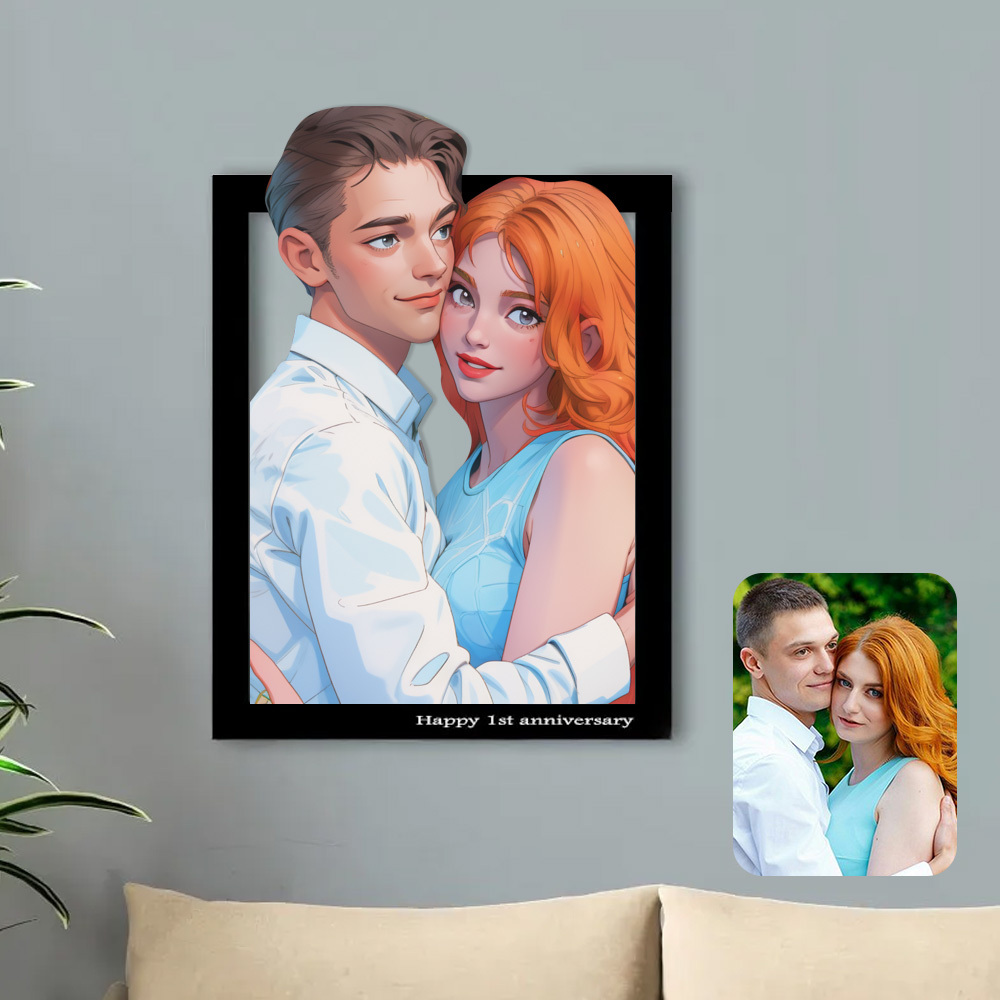 Custom Cute Cartoon Anime Portrait Wooden Photo Frame