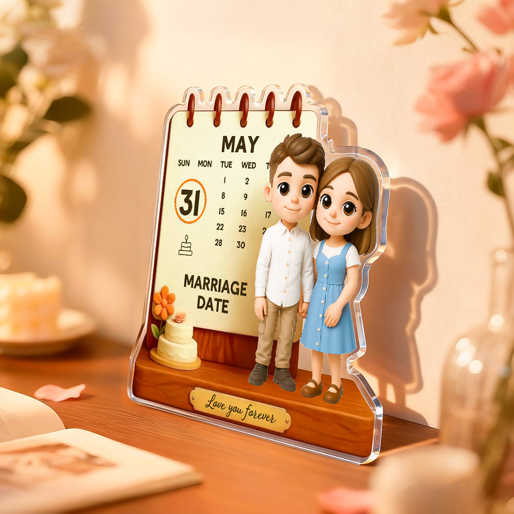 Personalized Couple Portrait Acrylic Decor Anniversary Gift - FaceSocksUSA