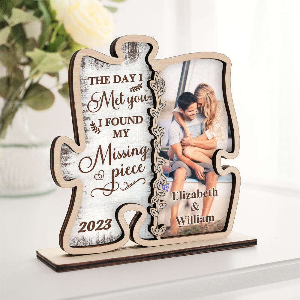 Custom Photo Loving You Is Easy Wooden Plaque With Flat Stand Personalized Valentine's Day Gift House Warming Gift	 - FaceSocksUSA