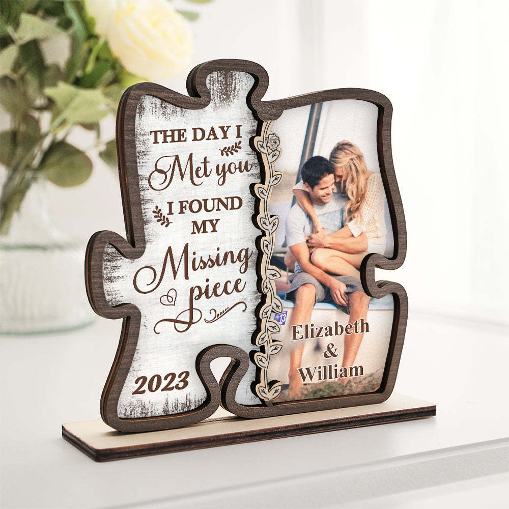 Custom Photo Loving You Is Easy Wooden Plaque With Flat Stand Personalized Valentine's Day Gift House Warming Gift	 - FaceSocksUSA