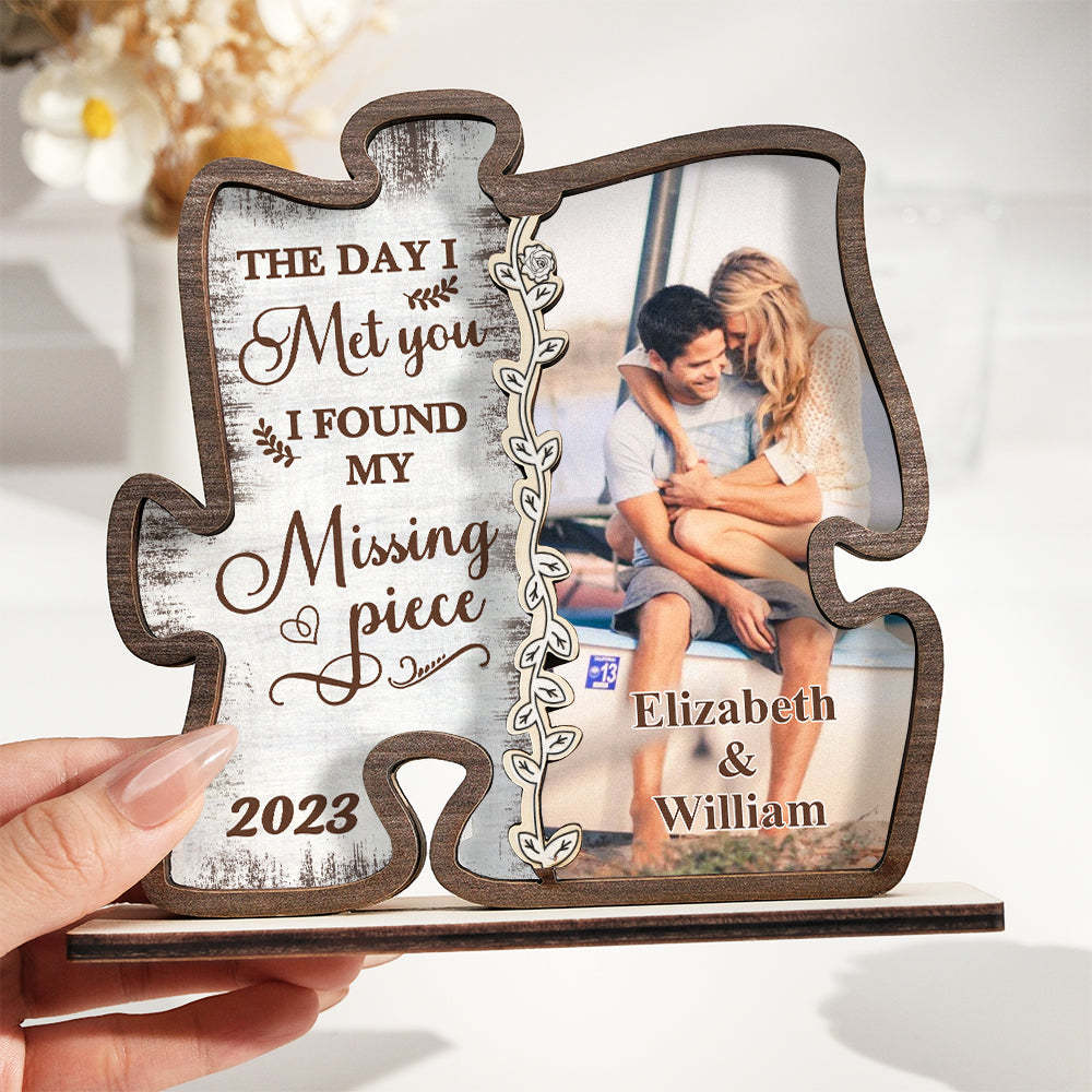 Custom Photo Loving You Is Easy Wooden Plaque With Flat Stand Personalized Valentine's Day Gift House Warming Gift	 - FaceSocksUSA