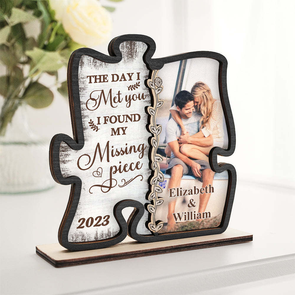 Custom Photo Loving You Is Easy Wooden Plaque With Flat Stand Personalized Valentine's Day Gift House Warming Gift	 - FaceSocksUSA