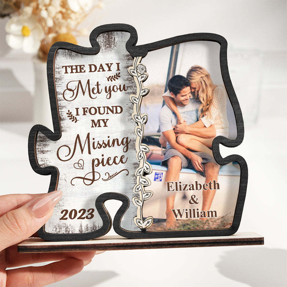 Custom Photo Loving You Is Easy Wooden Plaque With Flat Stand Personalized Valentine's Day Gift House Warming Gift	 - FaceSocksUSA