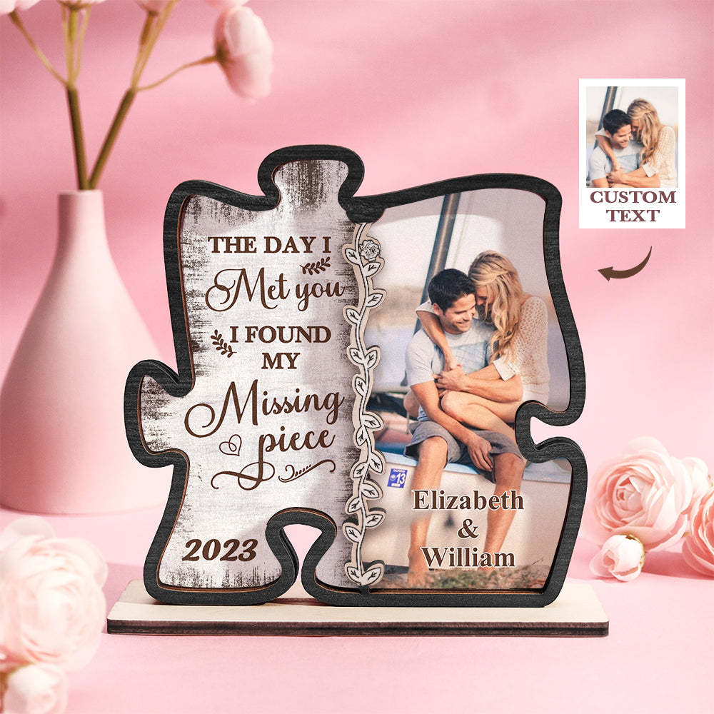 Custom Photo Loving You Is Easy Wooden Plaque With Flat Stand Personalized Valentine's Day Gift House Warming Gift	 - FaceSocksUSA