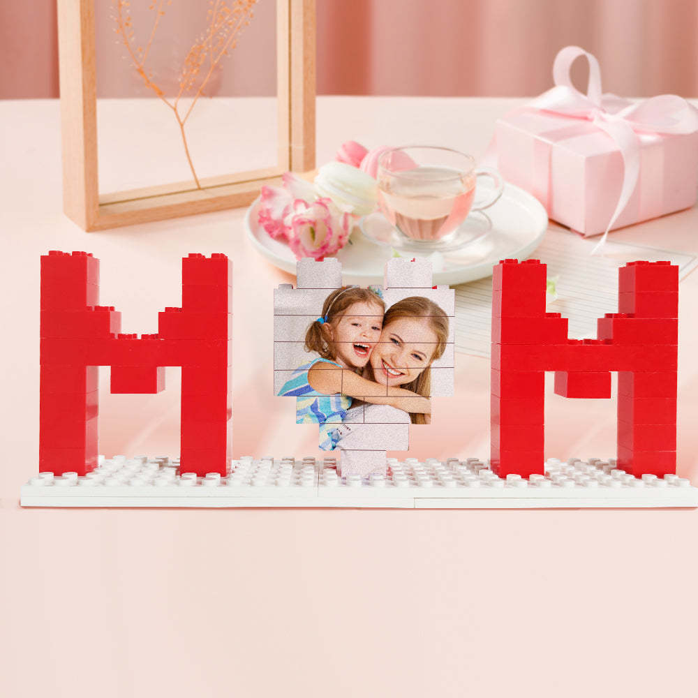 Personalized Mom Photo Building Brick Puzzles Photo Block Mother's Day Gifts - MyFaceBoxer