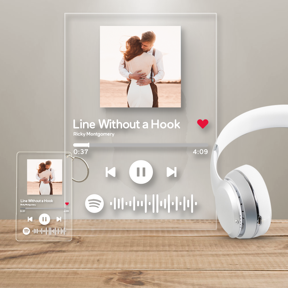 Spotify Glass Custom Photo Scannable Music Plaque Best Gift for Yourself - FaceSocksUSA