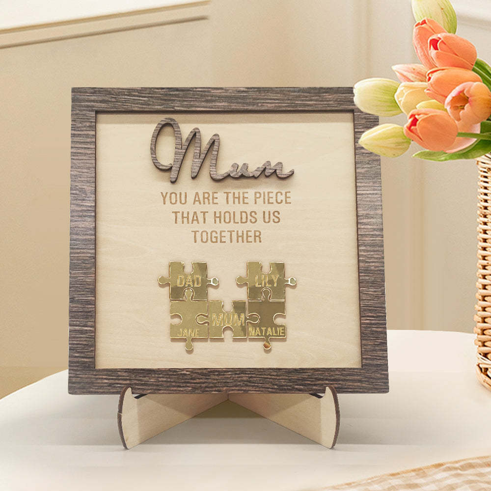 Personalized Mum Puzzle Plaque You Are the Piece That Holds Us Together Mother's Day Gift - FaceSocksUSA