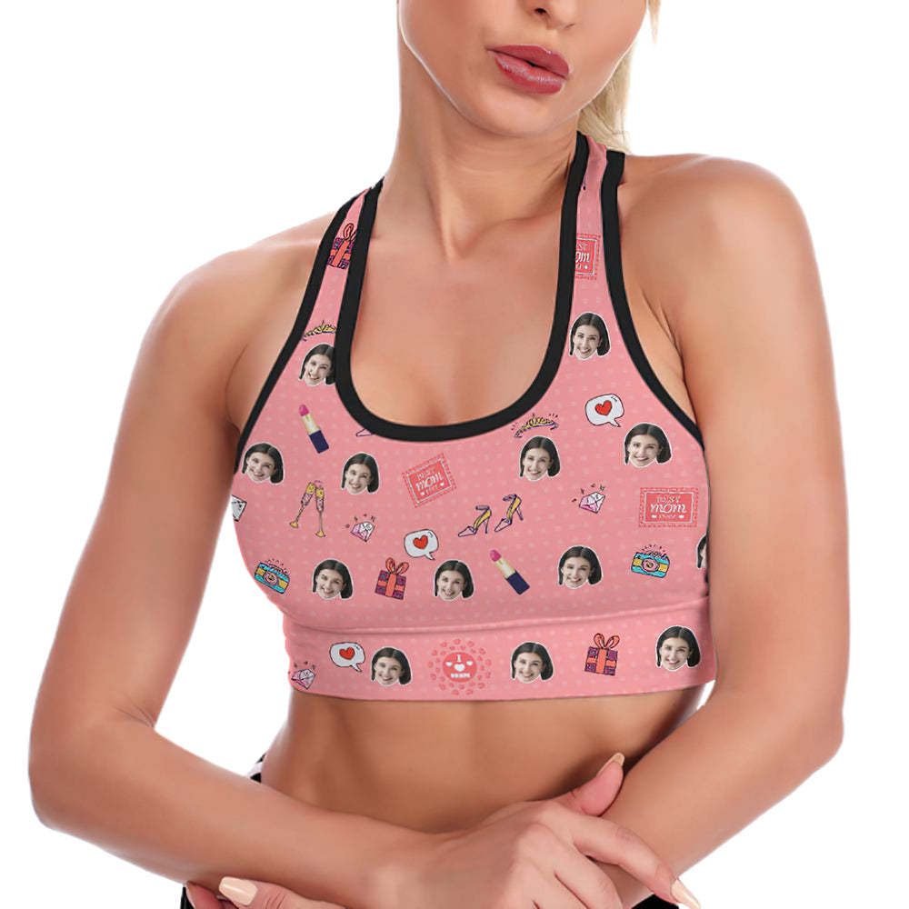 Custom Face Leggings and Tank Top Pink Yoga Clothing Suit Mother's Day Gift - Best Mom Ever - FaceSocksUSA