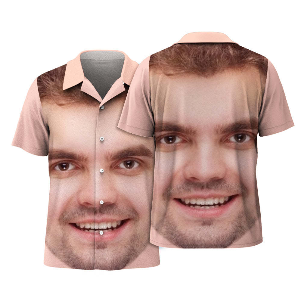 Custom Face Hawaiian Shirts Personalized Photo Gift Men's Shirts Gift - Big Face - FaceSocksUSA